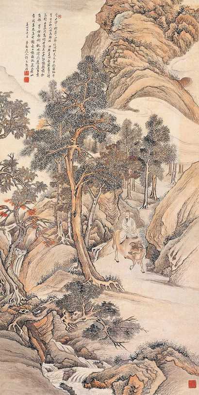 许文熊 辛酉（1921年）作 骑牛归隐 中堂
